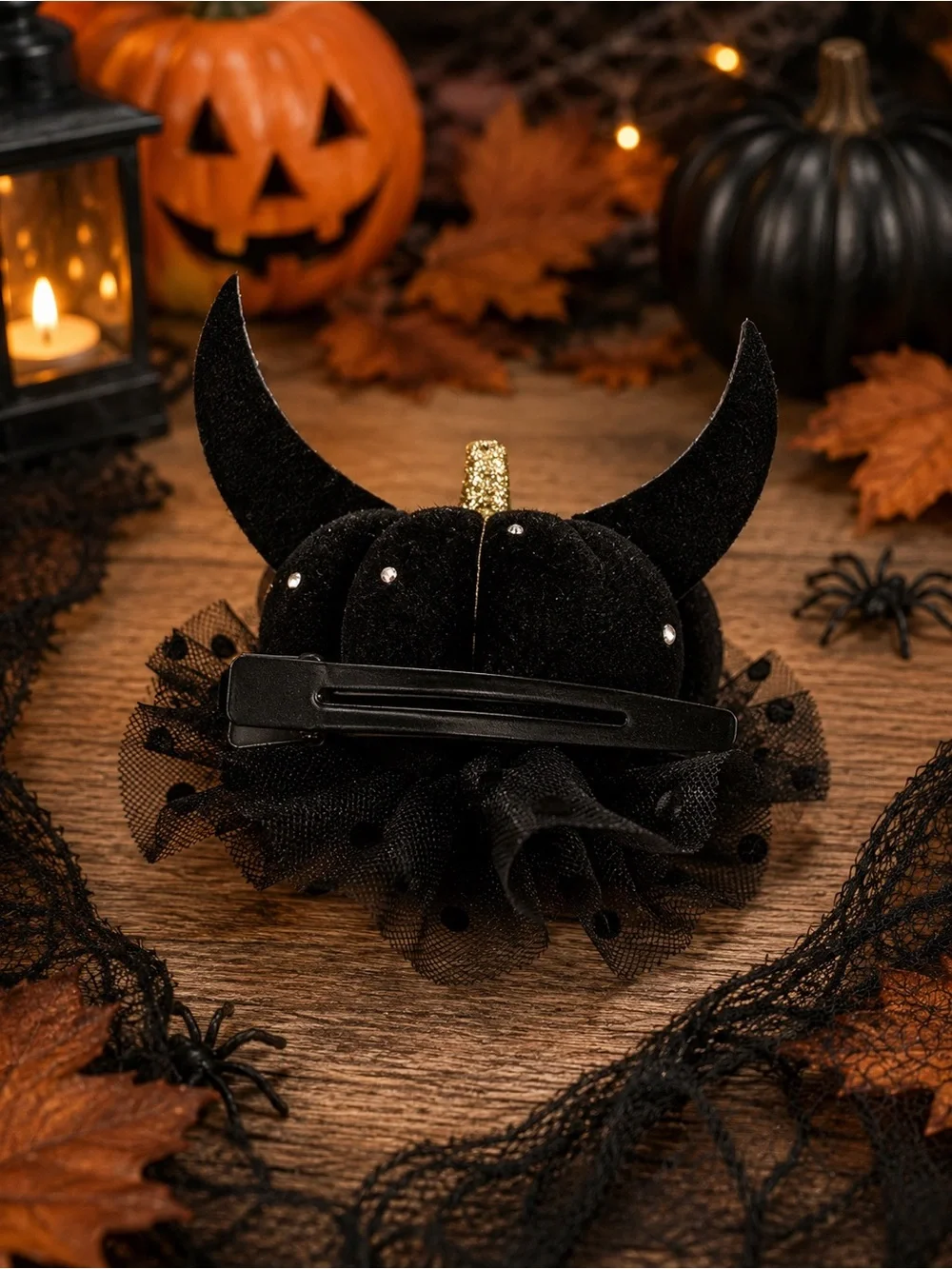 Halloween Devil Pumpkin Hair Clip